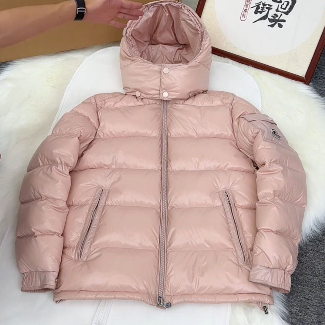 2023羽绒服粉色加厚新款鸭绒免洗哑光冬季情侣保暖短款外套时尚