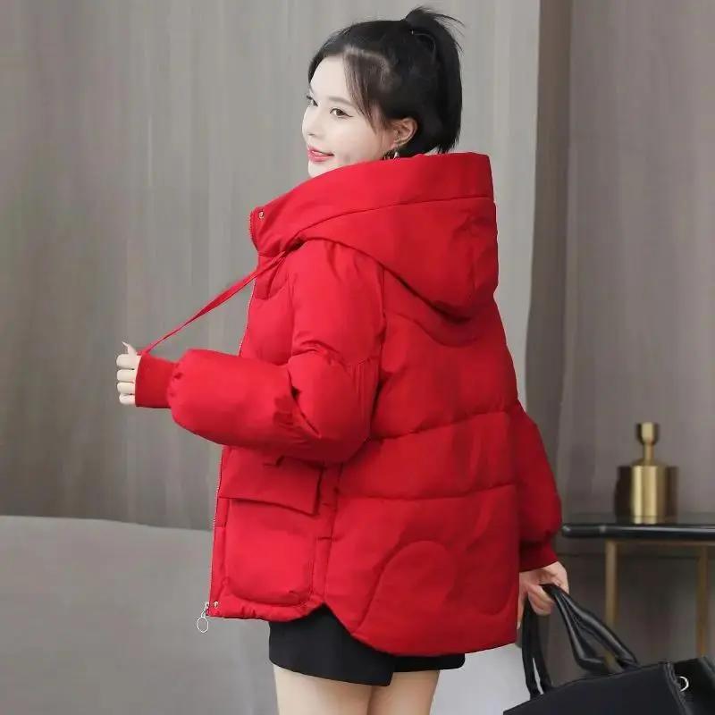 艾莱依高档羽绒服女短款宽松连帽新款羽绒服女2023年冬季加厚小个