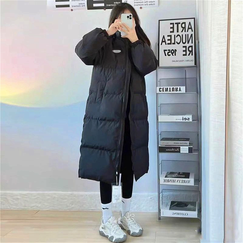 2023年新款中长款羽绒棉服女冬季oversize棉袄小个子加厚保暖外套