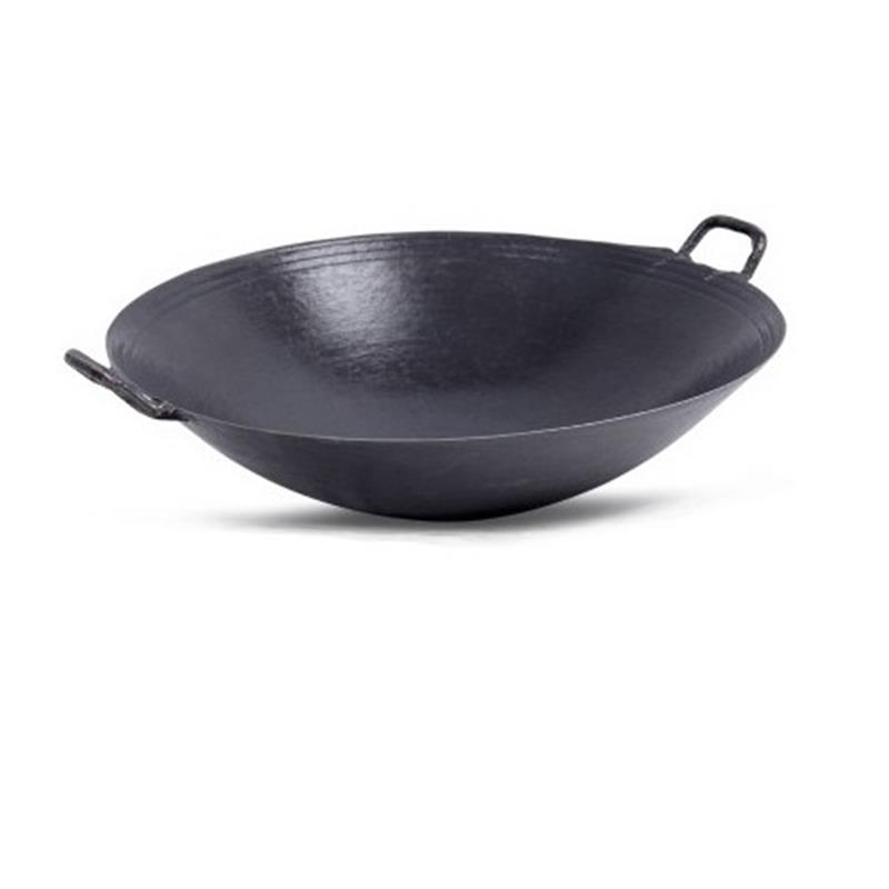 老式传统双耳炒锅商用饭店圆底尖底地锅鸡生铁铸铁锅柴鸡锅小干锅