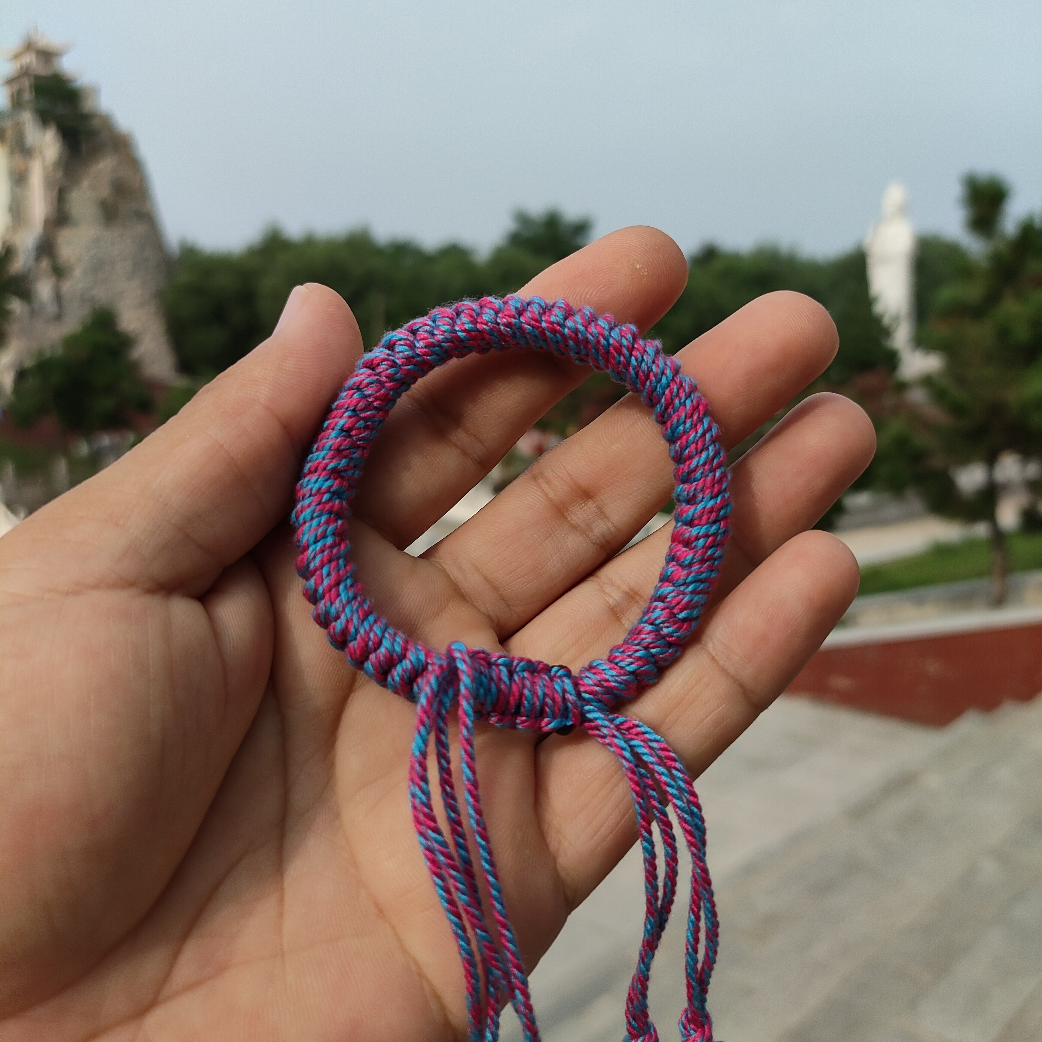 非金属布艺手链 老师亲手编织 金刚结手链 纯手工古法编绳