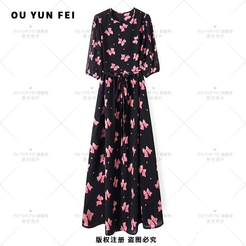 高级感连衣裙夏季显瘦气质穿搭时尚轻奢女装优雅高档长裙F1380