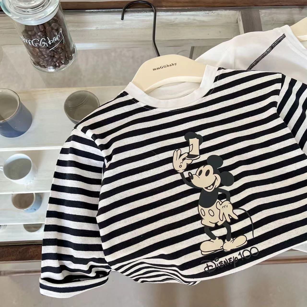 纯棉儿童宝宝上衣长袖T恤条纹打底衫中小童圆领男女童长袖T恤韩版