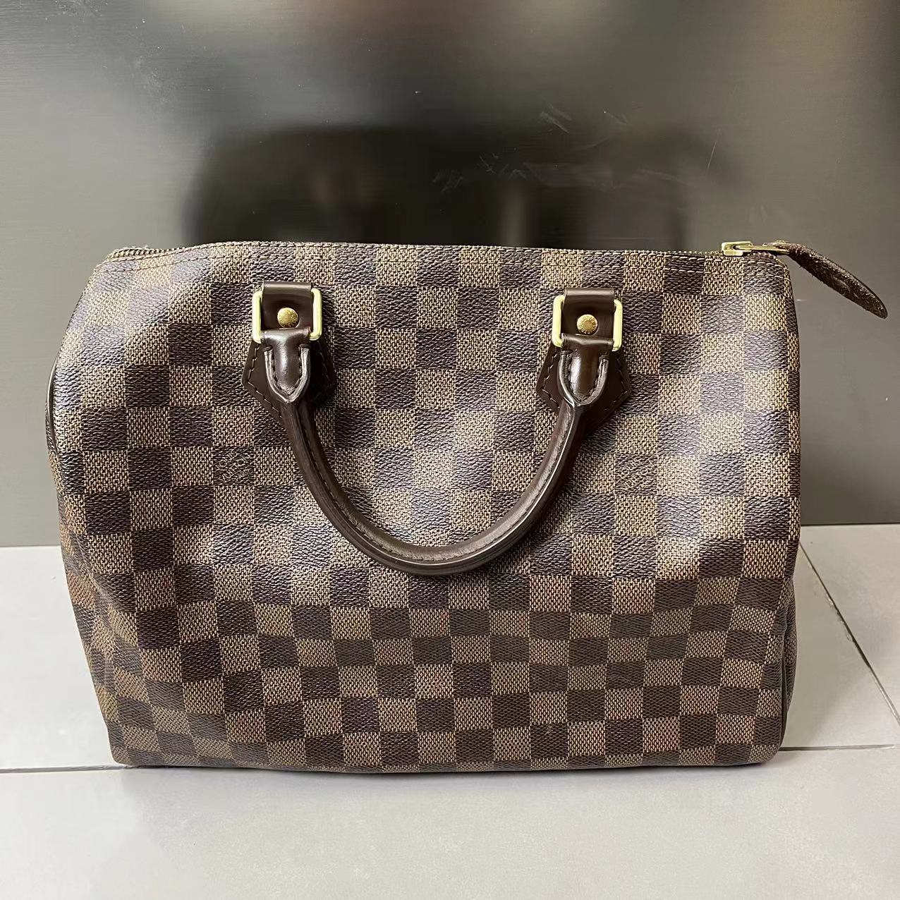 95新 LouisVuitton/路易威登 LV 棕棋盘格sp30手提包/88231206007