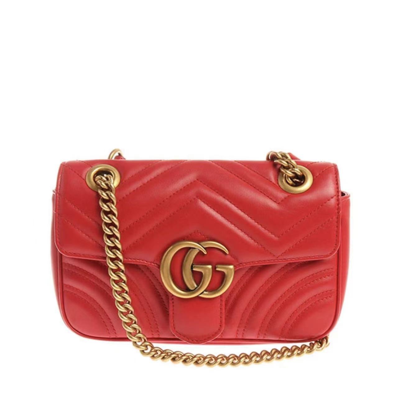99新 GUCCI/古驰 gucci 红金marmont22单肩包