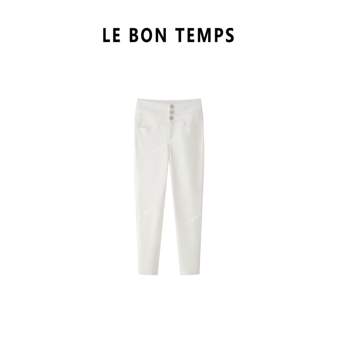 【LE BON TEMPS】时尚百搭高腰显瘦修身大长腿牛仔铅笔裤女c800200