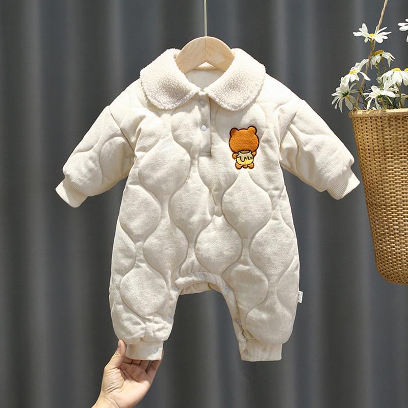 婴儿冬装连体衣9加厚棉衣0一3个月新生儿一岁女宝宝夹婴儿厚棉衣