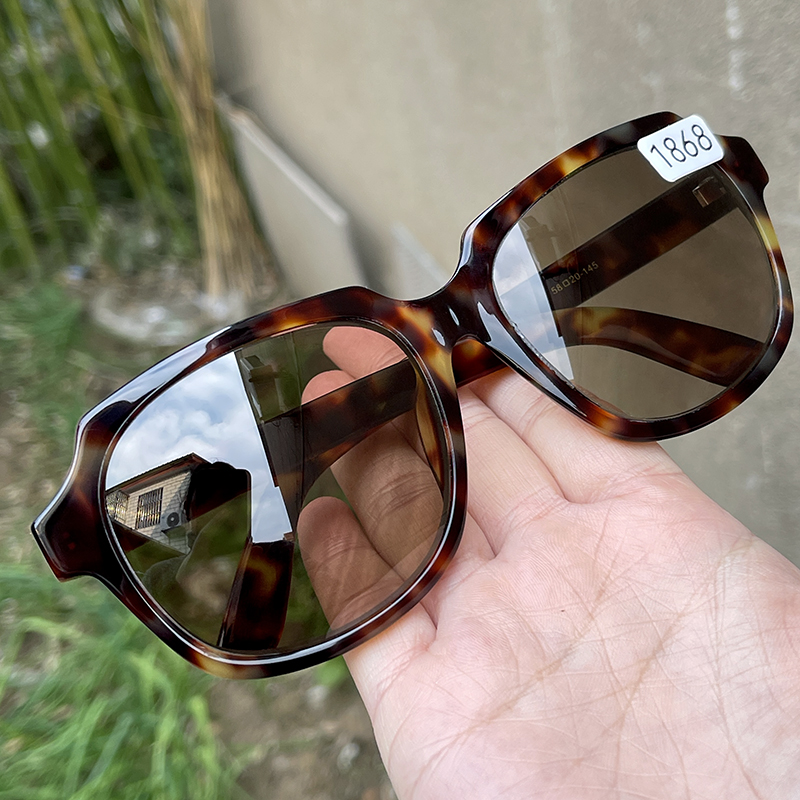 带石纹 800弯托力克纯天然茶水晶老料石头眼镜全框板材方圆平光镜