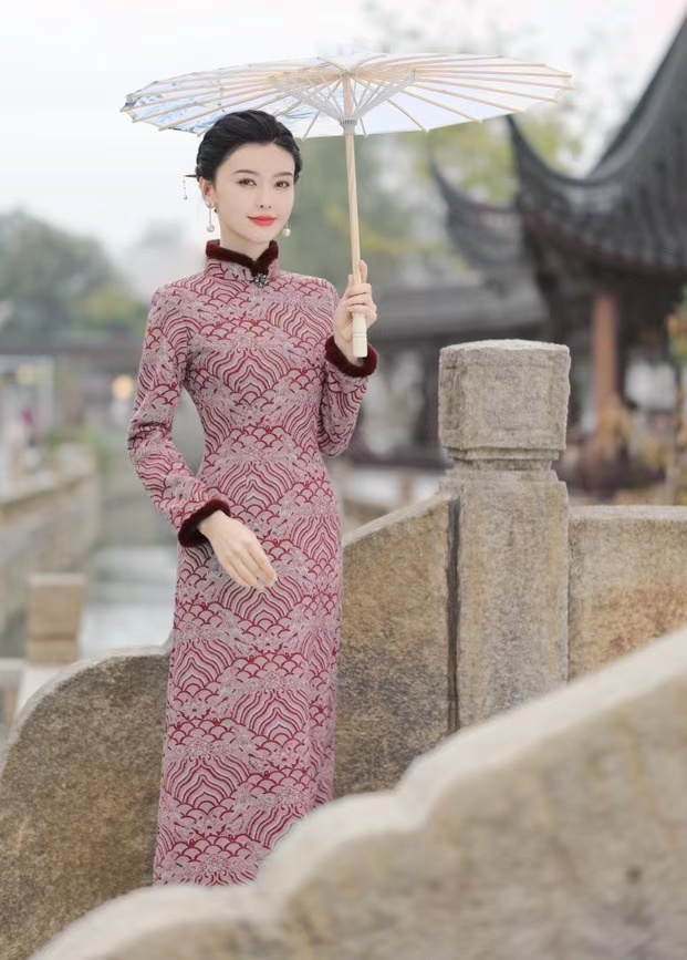 云海 秋冬新款日常气质文艺国风复古旗袍