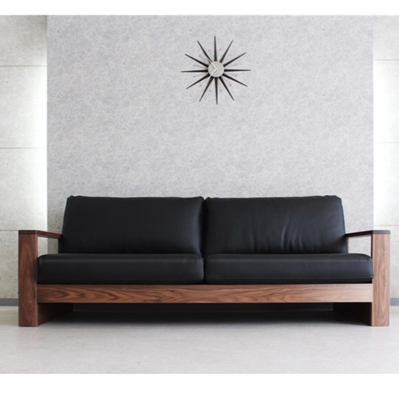 北美黑胡桃木实木沙发现代简约客厅家用真皮沙发