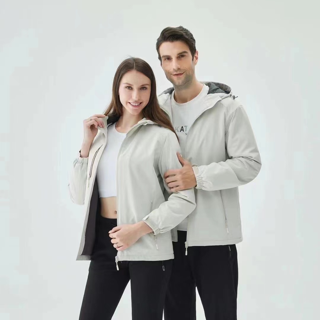 加绒冲锋衣男女同款连帽