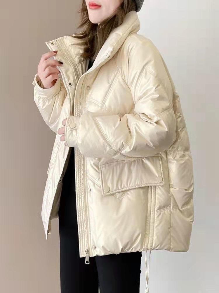 艾莱依羽绒服免洗可擦羽绒服女短款2023冬季新款小个子羽绒服羽绒