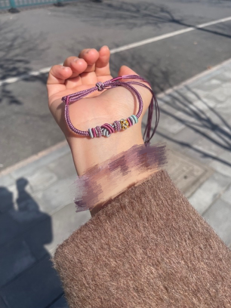 紫气东来·紫色系手工编绳手链（定制款式no退no换）手工diy礼物