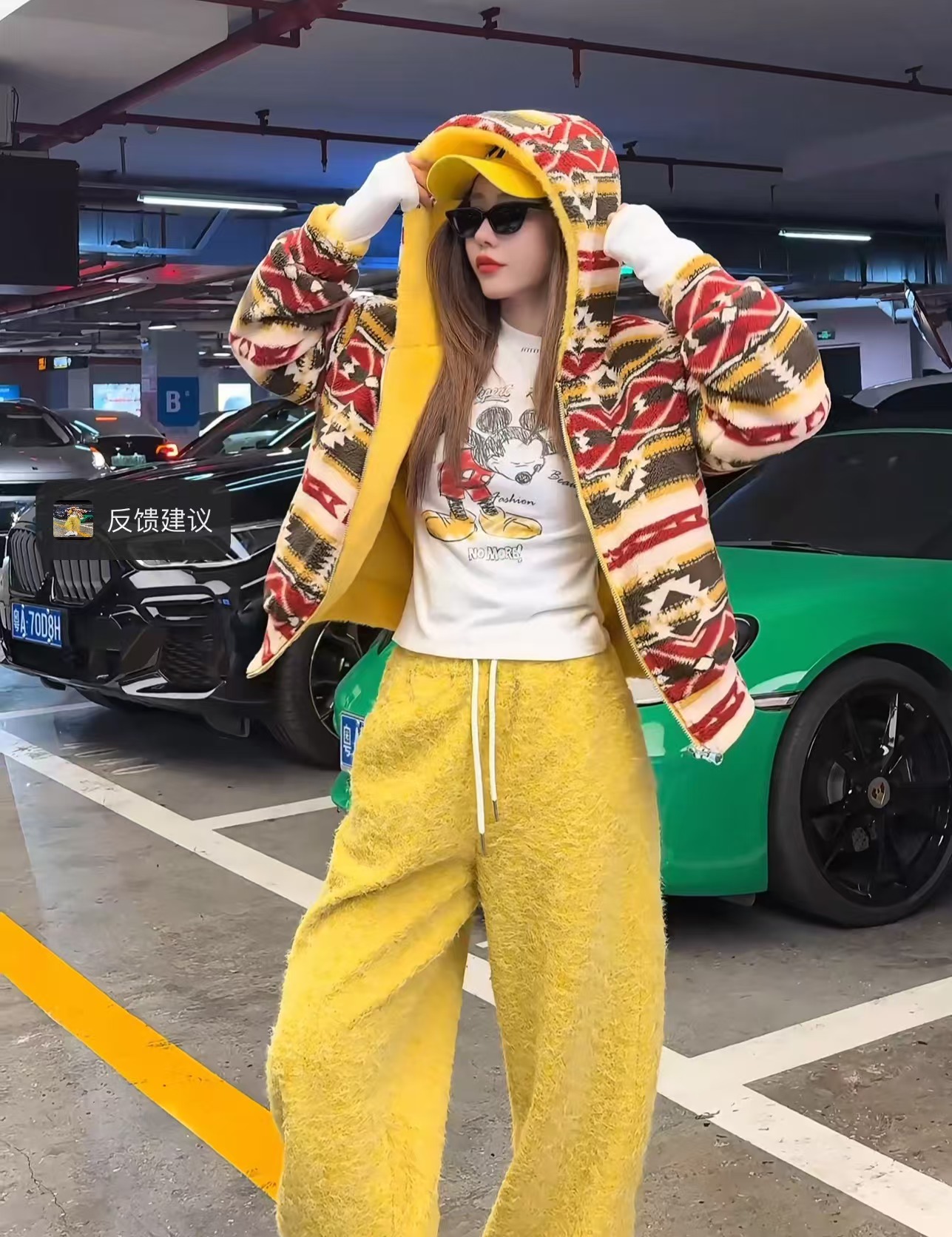 h5828 2024秋冬（双面两穿）复古民族风加绒拉链连帽外套