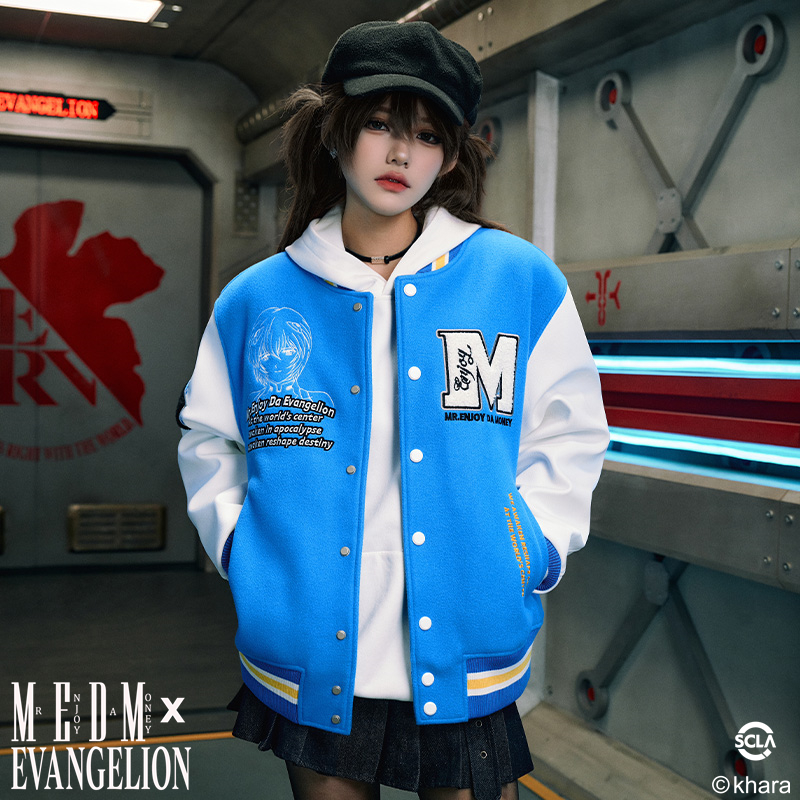 MEDMxEVA联名机体款棒球服夹克男潮牌美式上衣休闲复古外套女春秋