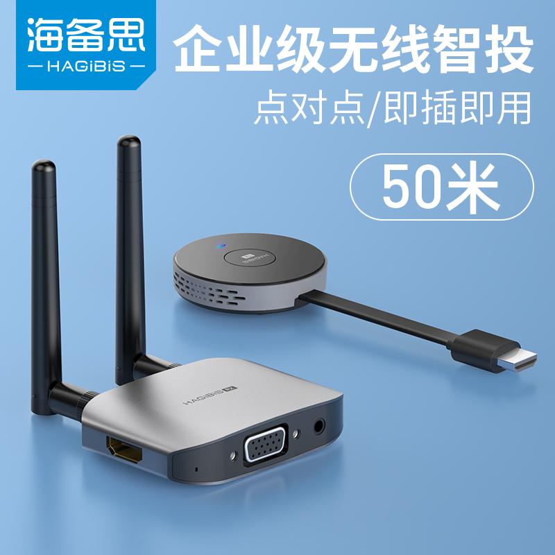 海备思无线投屏器同屏电脑HDMI传输连接电视投影显示点对点收发器