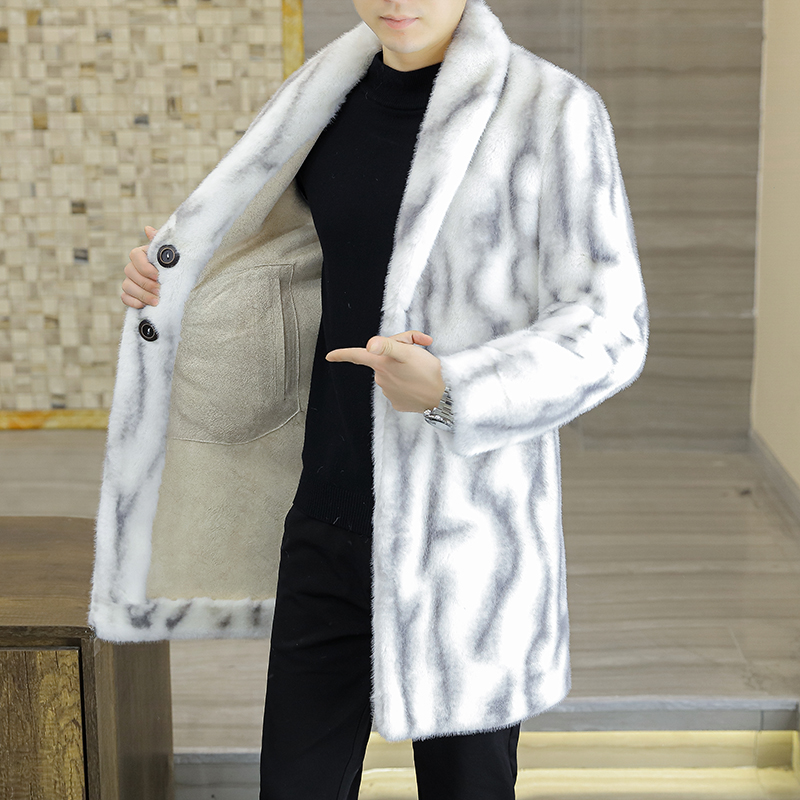 中长款外套男士潮流百搭双面绒夹克男士时尚保暖外穿上衣服男装帅