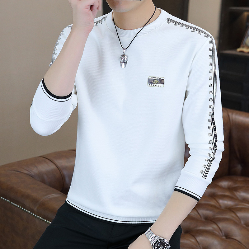 新款刺绣卫衣男士潮流青年男装上衣服秋冬季加绒加厚男士卫衣长袖