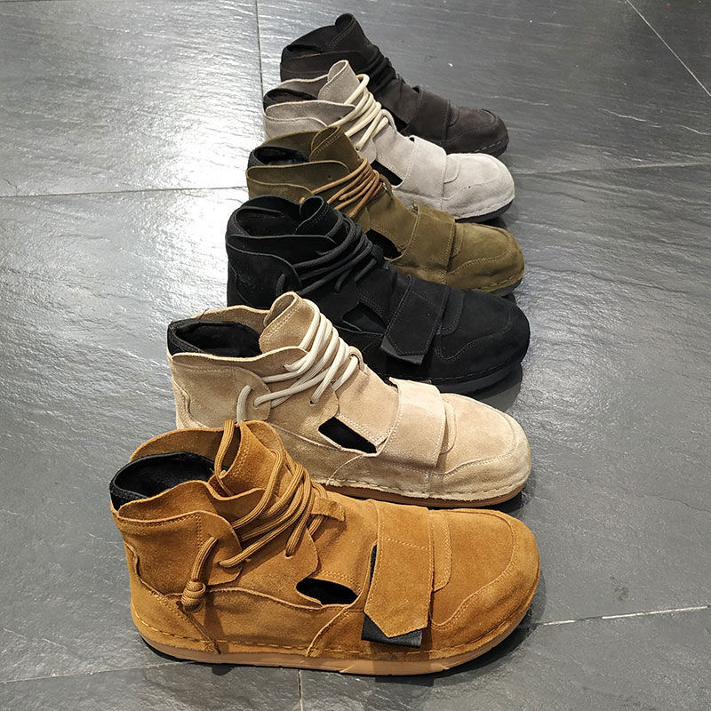 网红爆款小丑鞋男秋季新款高帮潮鞋百搭潮流懒人一脚蹬男士休闲鞋