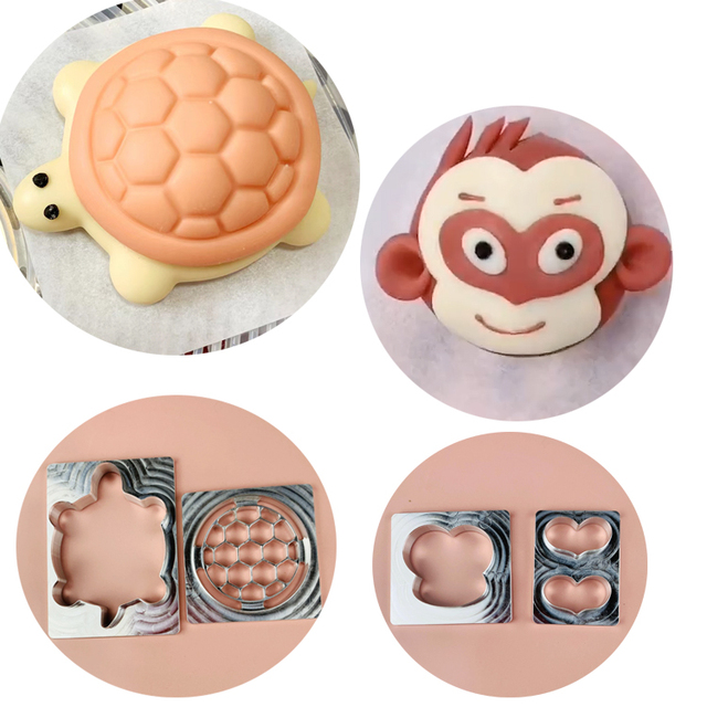 乌龟猴子花样式造型卡通包模具果蔬儿童辅食量产商用烘焙面点工具