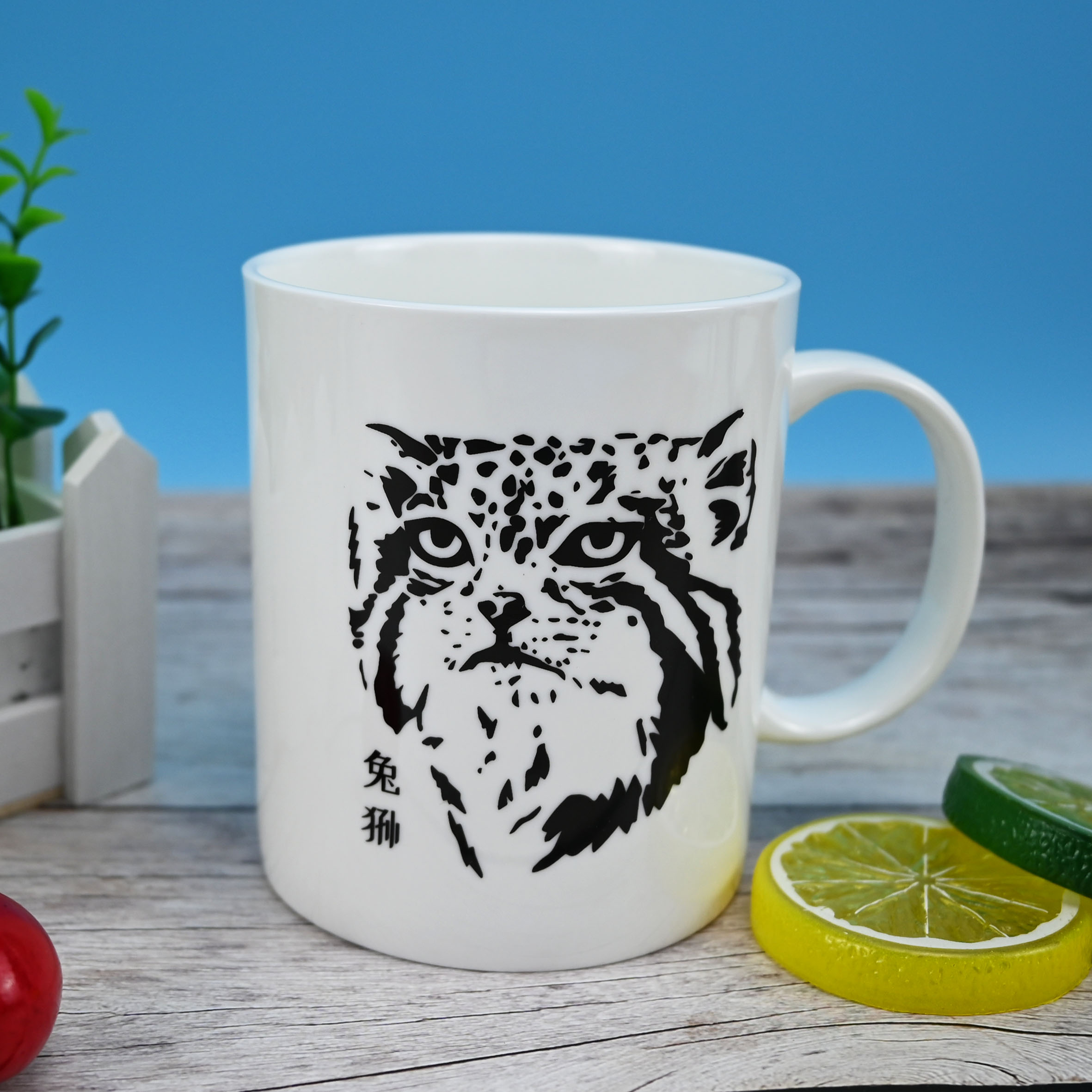 兔狲写真骨瓷礼品水杯咖啡杯马克杯