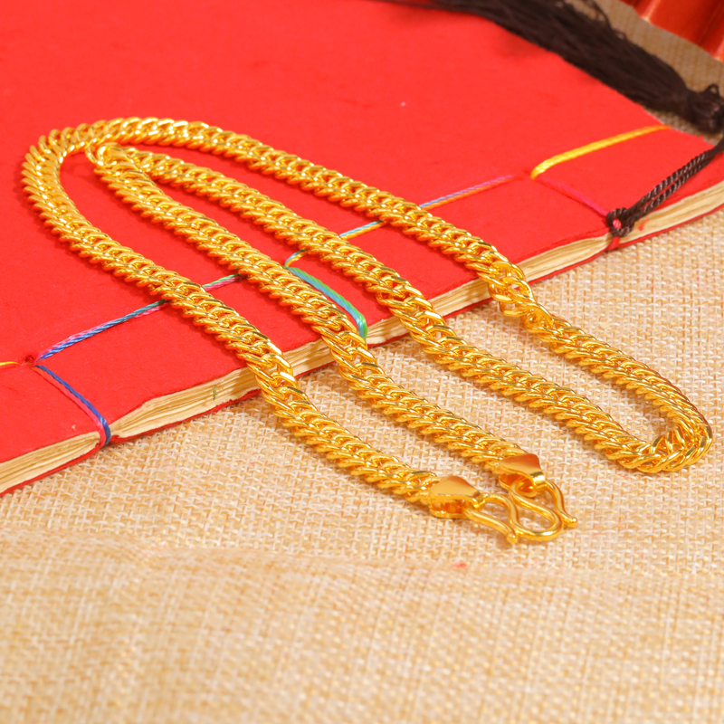 链子足银 男士经典款马鞭链足银老板项链时尚喜平链不掉色潮