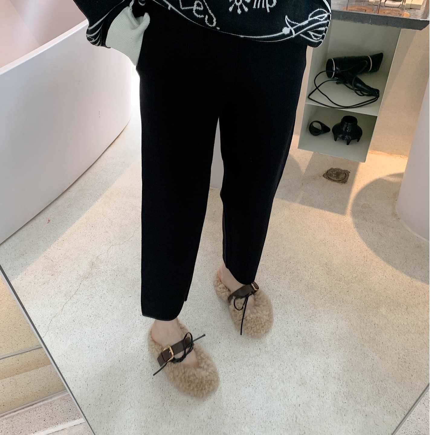 小个子150保暖加绒欧棉绒萝卜裤女145秋冬九分包芯纱直筒哈伦裤