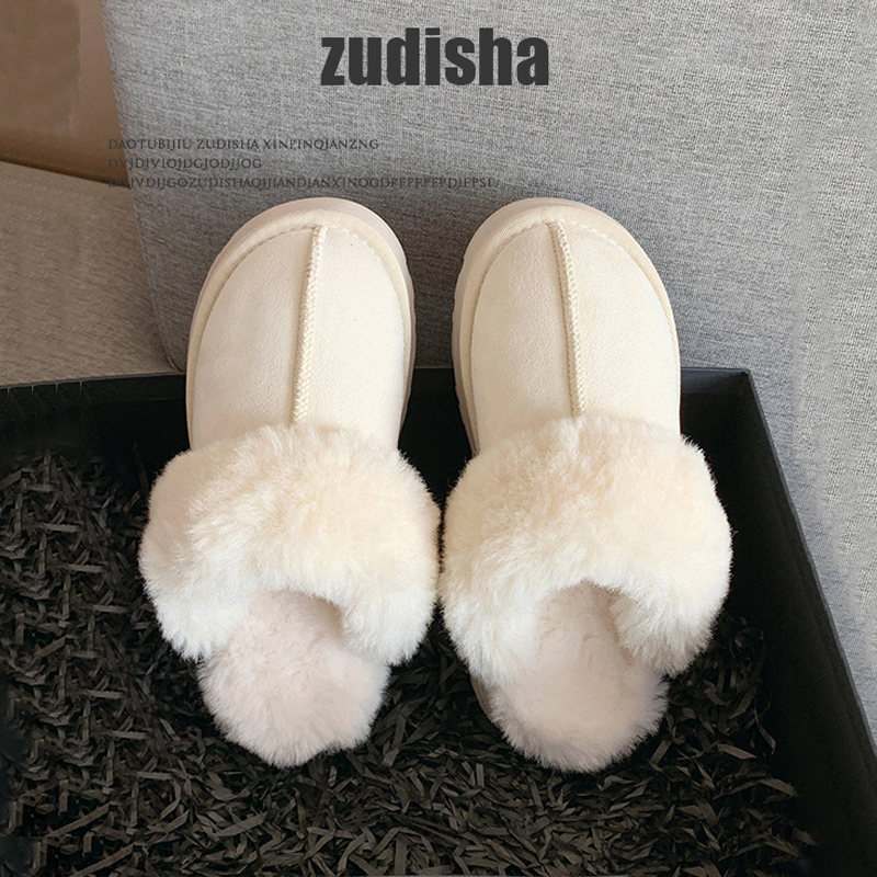 雪地靴半拖2025冬季新款爆款厚底毛毛鞋女外穿加绒加厚保暖棉鞋女