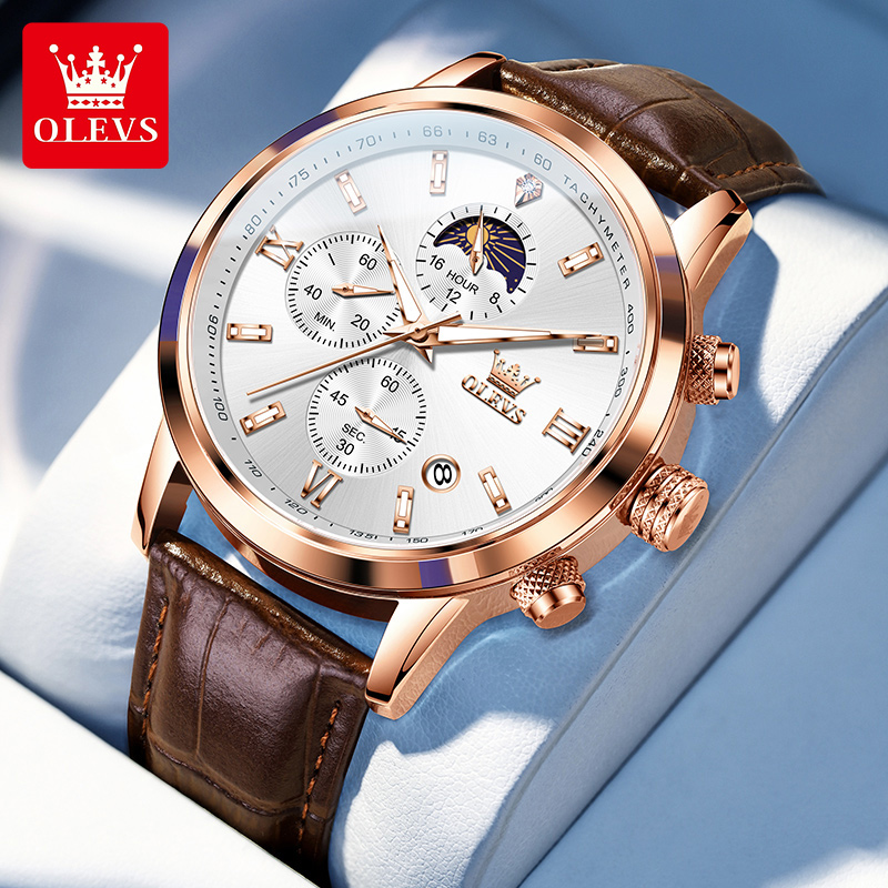 瑞士欧利时名表个性潮流气质百搭时尚多功能高档日月星辰手表9812