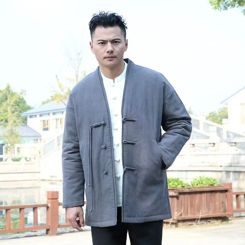秋冬男士休闲中式复古盘扣棉衣中国风禅意棉服外套唐装男款秋冬款