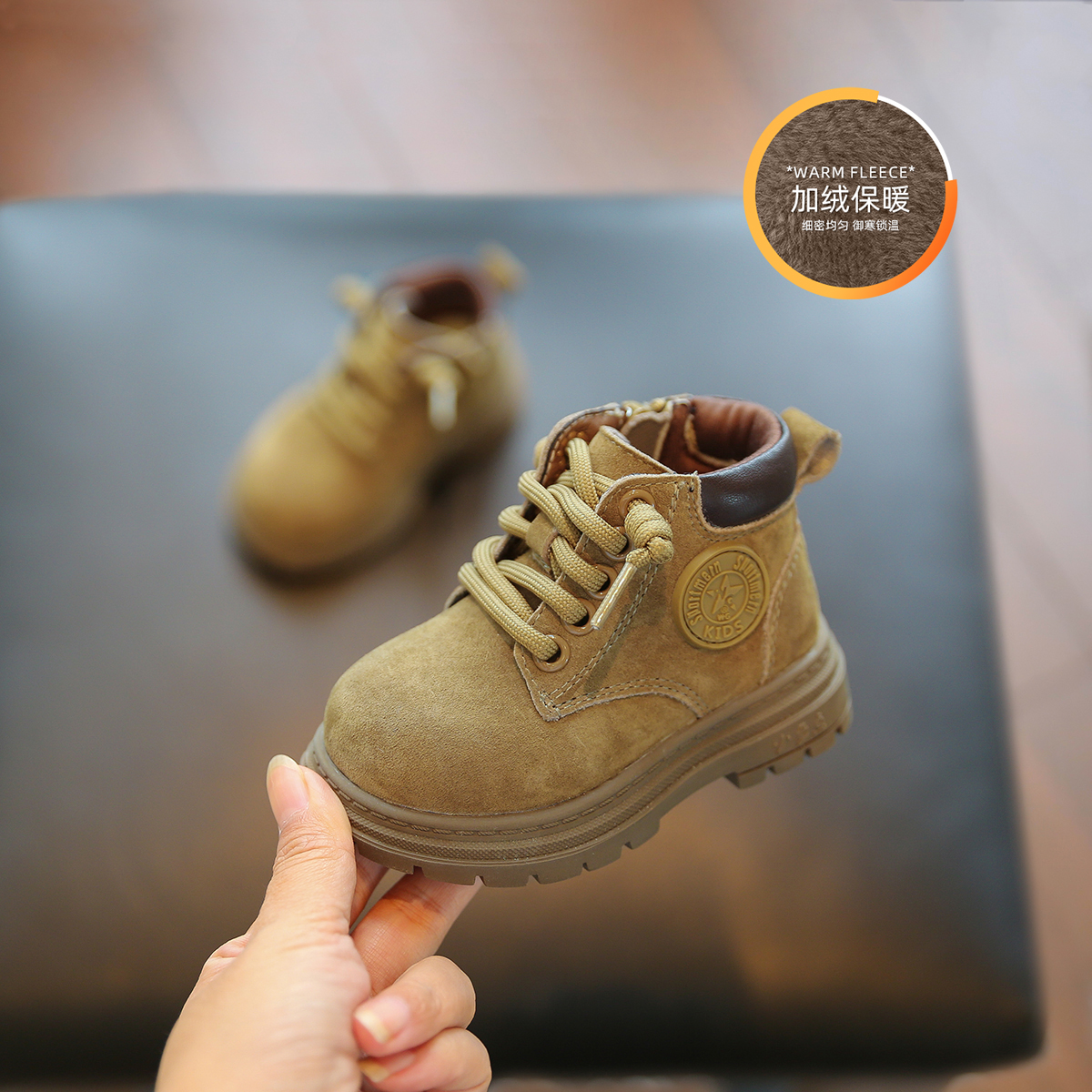 儿童靴子宝宝马丁靴软底婴儿鞋子小童时尚短靴男宝小黄靴女童皮靴