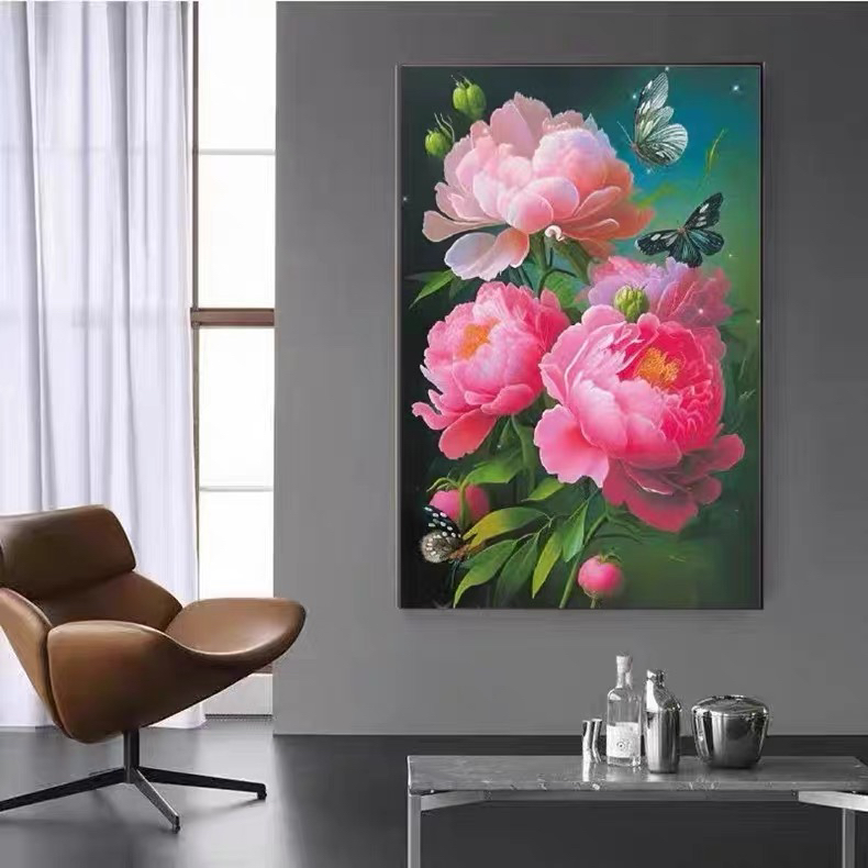 新款蝶舞/尺寸：65X85大格四股线绣37色8G102金丝布/十字绣套件