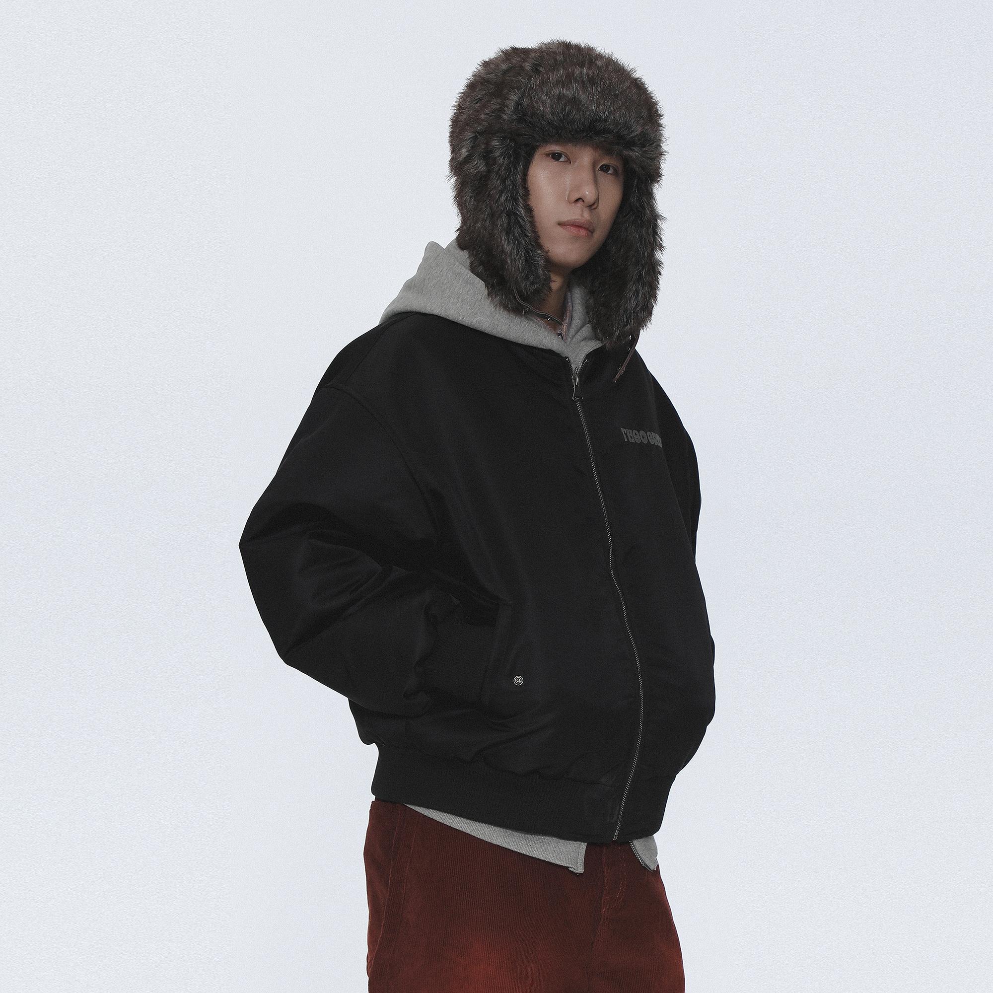 TH90CREW  复古纯色飞行员日常感休闲夹棉夹克外套