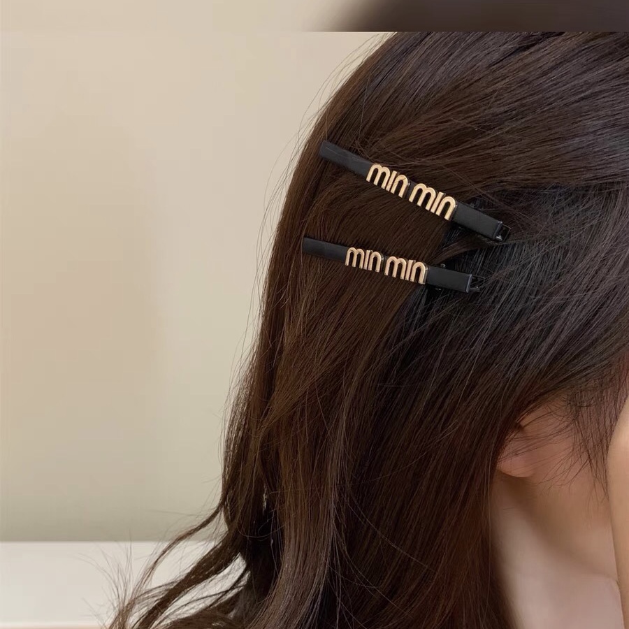 F233 两支装 长款复古字母发夹 边夹 鸭 百搭可爱