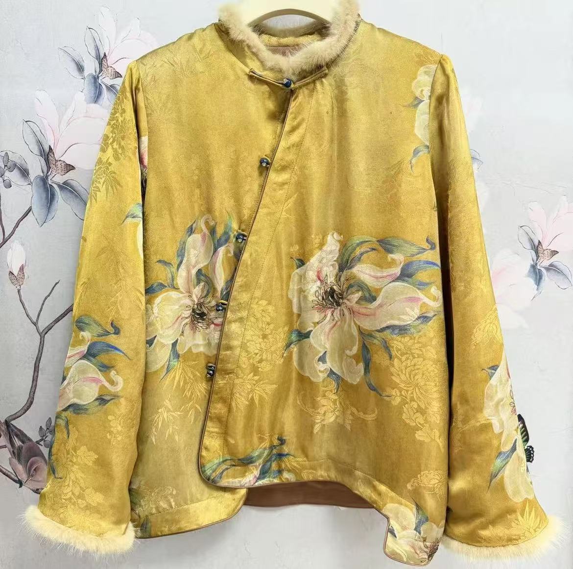 舒衣社自制 原创新中式夹棉拼接2024冬季新款上衣