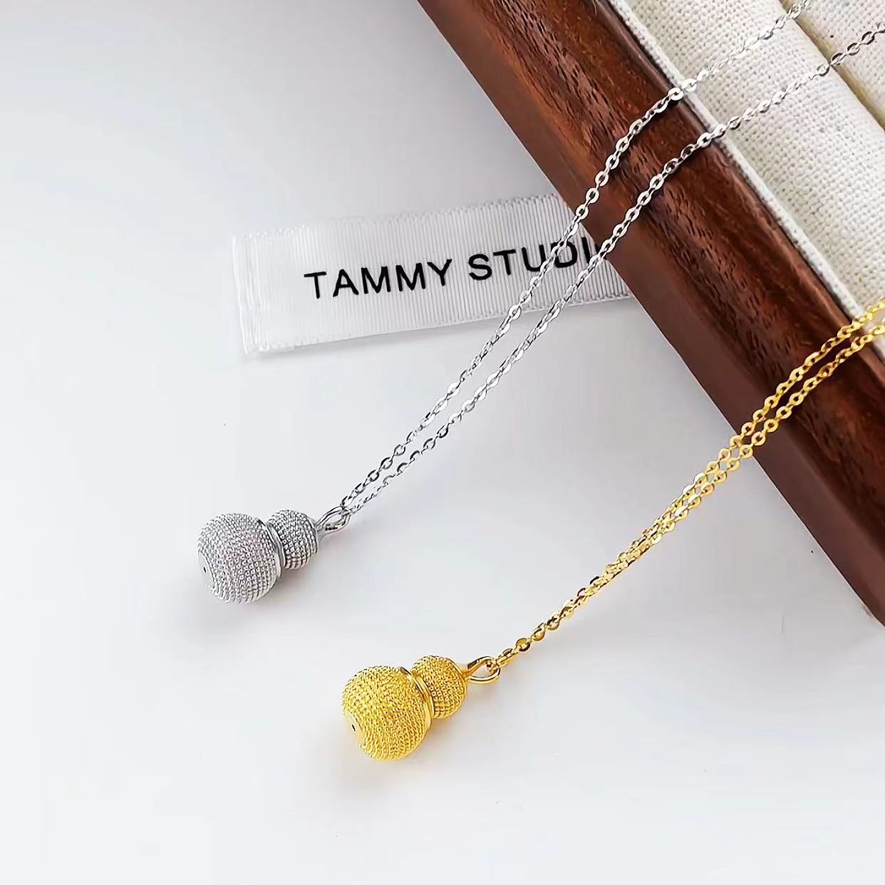 坠链均925银 ac28 ac29轻奢精工葫芦银项链小众简约设计感锁骨链