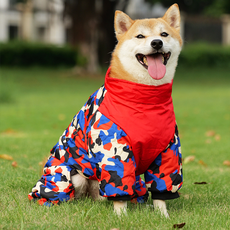 冬季狗狗衣服中小型犬柴犬雪纳瑞四脚衣保暖防寒冬天宠物加绒棉衣