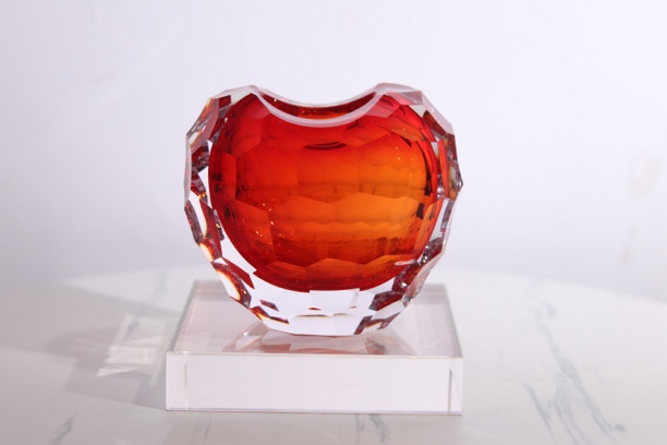 晶莹琉璃【heart系列】现代轻奢风格高档纯手工琉璃摆件