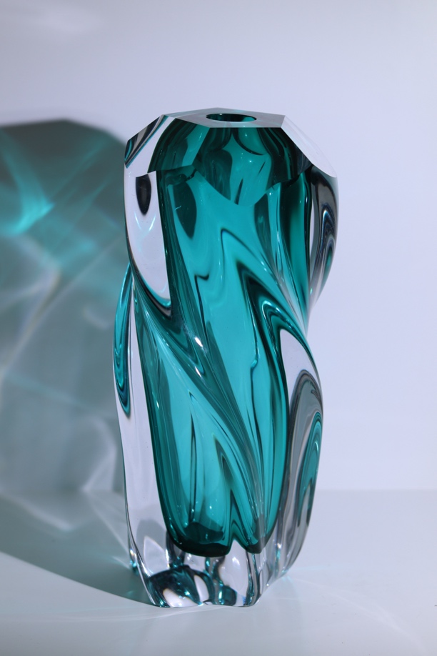 水晶琉璃花瓶摆件【扭扭瓶】现代简约轻奢