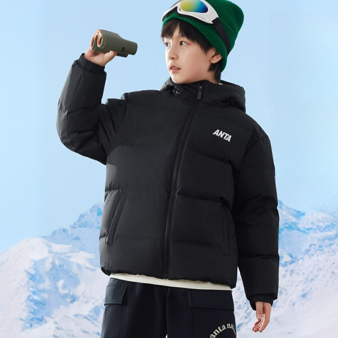 东北御寒安踏儿童男女童冬季短连帽保暖运动休闲羽绒服A72447901