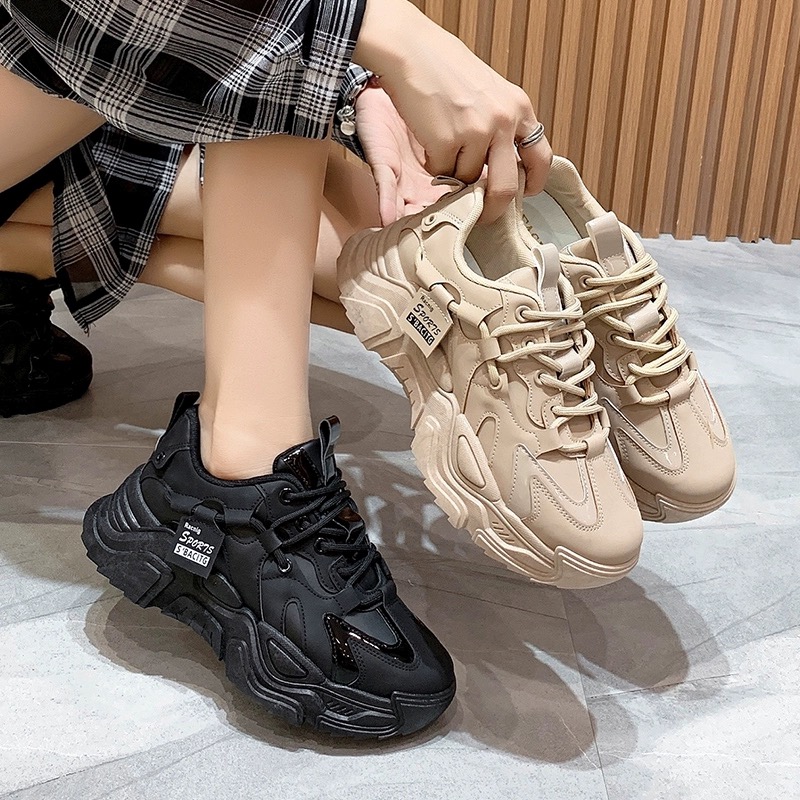 冬季加绒新款老爹鞋女厚底加厚百搭休闲鞋CK10