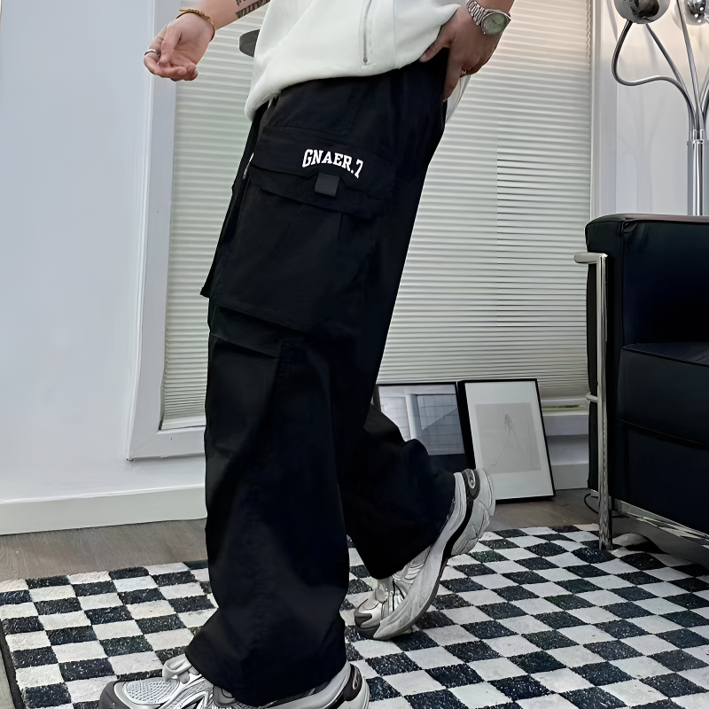 【一体绒】青少年直筒户外冬季中大童阔腿抽绳脚口工装裤36001