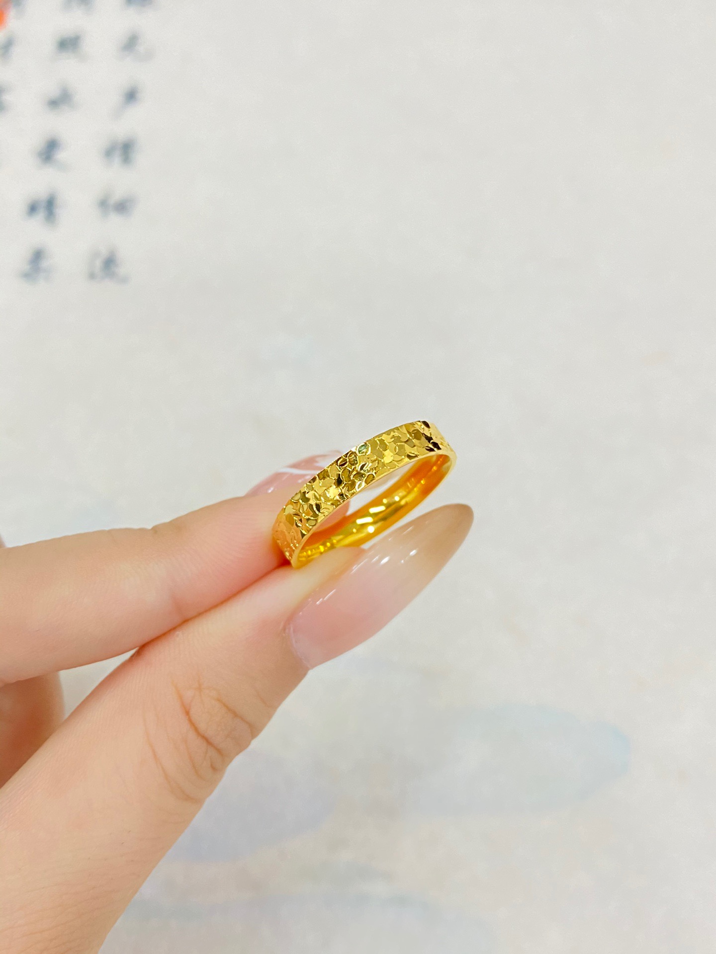 足银戒指 碎冰冰戒指情侣百搭对戒碎冰冰金店同款金裹银送女友