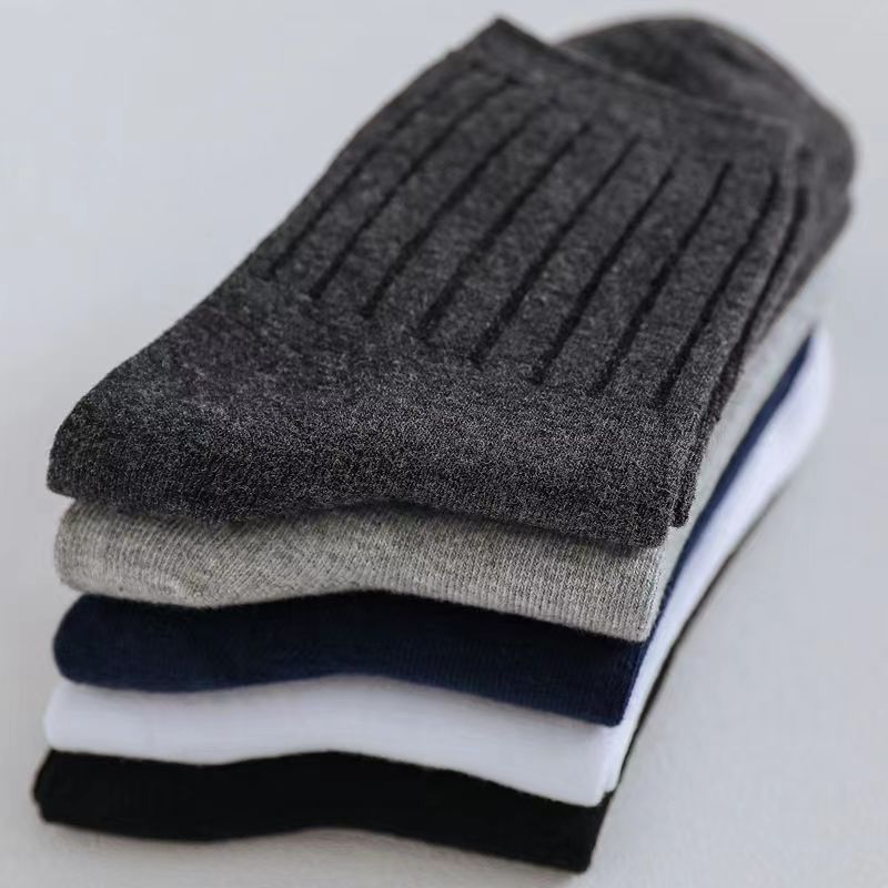 男中筒袜5双／10双  秋冬款长款棉袜子  男士棉线双针运动休闲防臭