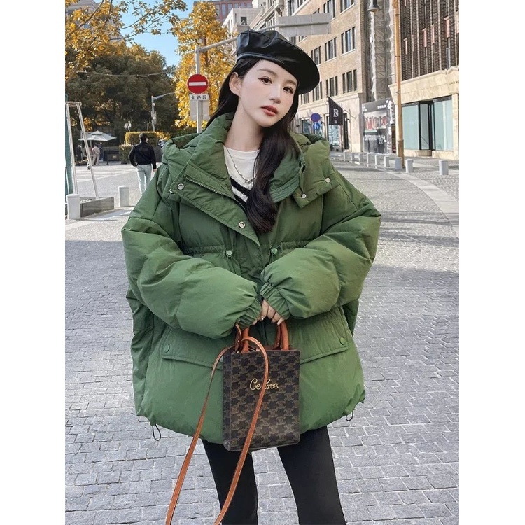 波司澄高级感炸街绿色羽绒棉衣棉服女冬短款小个子韩版新款加