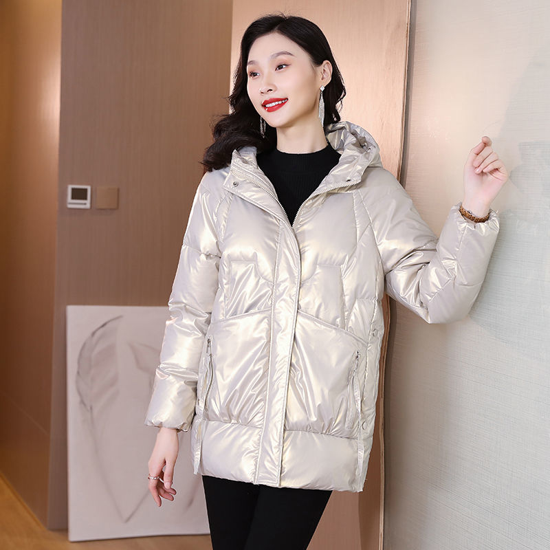 波司澄波司澄新款免洗亮面棉衣女中长款羽绒棉服冬季外套时尚