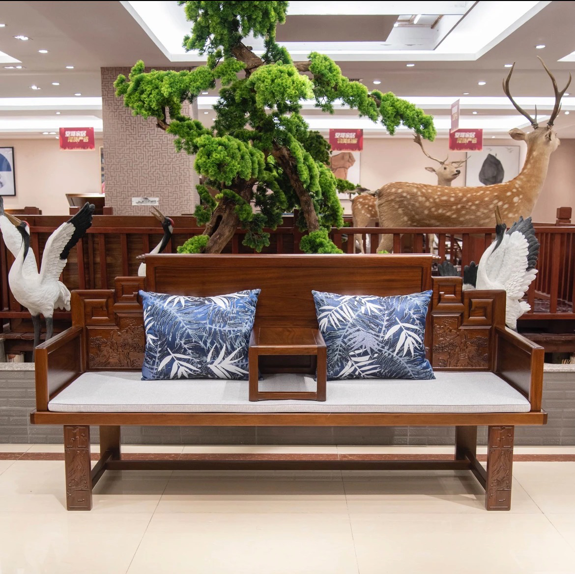 卷书山水罗汉床沙发床客厅沙发罗汉塌 外尺寸:210*80*102 座高:42