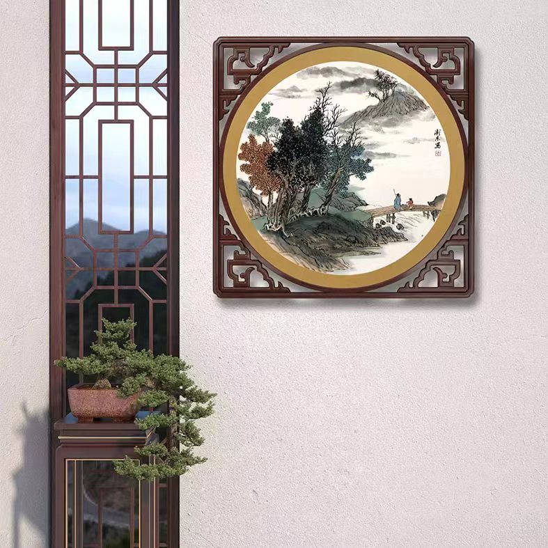 仿古山水走廊挂画风景