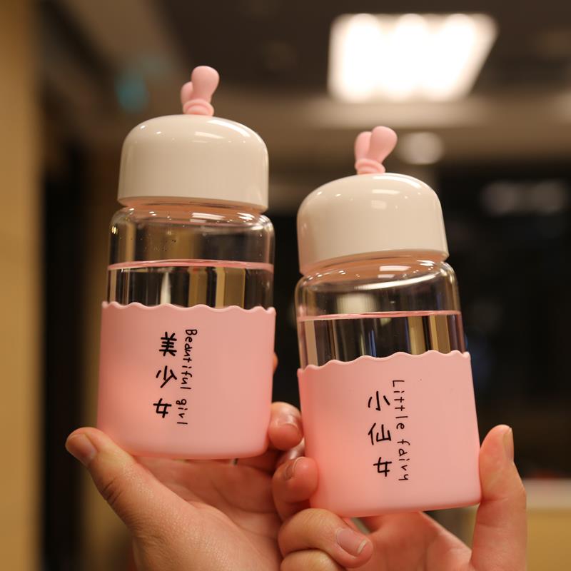 玻璃杯软妹小清新超萌可爱小仙女水杯迷你可携式小巧高颜值随行杯