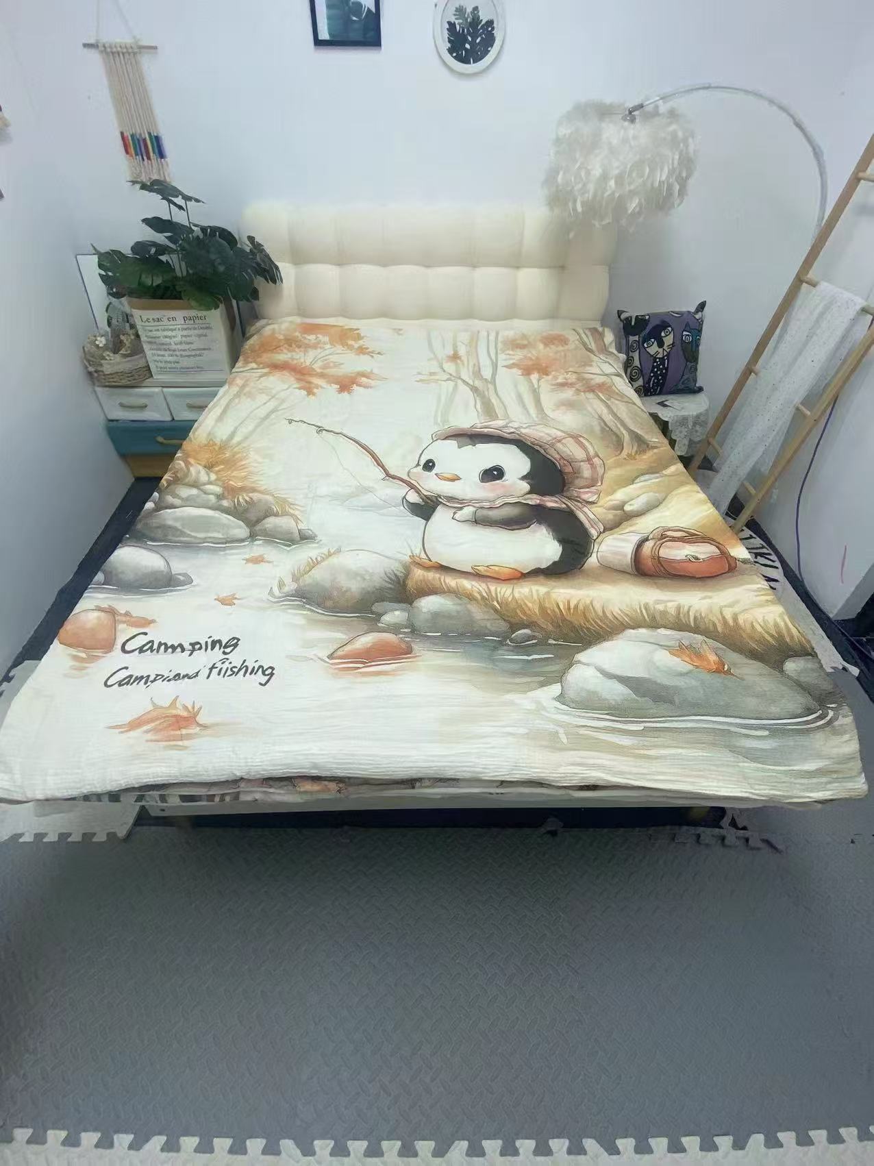 不挑花1.5*2纯棉皱皱纱春秋被